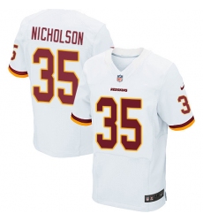 Men's Nike Washington Redskins #35 Montae Nicholson Elite White NFL Jersey