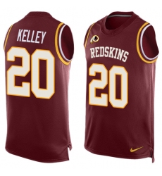 Men's Nike Washington Redskins #20 Rob Kelley Limited Red Player Name & Number Tank Top NFL Jersey