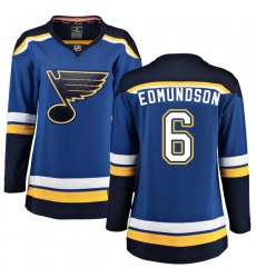 Women's St. Louis Blues #6 Joel Edmundson Fanatics Branded Royal Blue Home Breakaway NHL Jersey