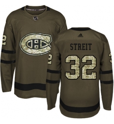 Men's Adidas Montreal Canadiens #32 Mark Streit Authentic Green Salute to Service NHL Jersey