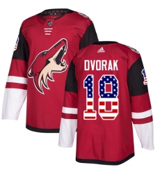 Youth Adidas Arizona Coyotes #18 Christian Dvorak Authentic Red USA Flag Fashion NHL Jersey