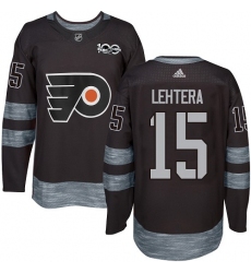 Men's Adidas Philadelphia Flyers #15 Jori Lehtera Premier Black 1917-2017 100th Anniversary NHL Jersey