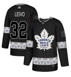 Men's Adidas Toronto Maple Leafs #32 Josh Leivo Authentic Black Team Logo Fashion NHL Jersey