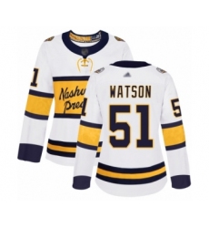 Women's Nashville Predators #51 Austin Watson Authentic White 2020 Winter Classic Hockey Jersey