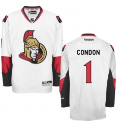 Youth Reebok Ottawa Senators #1 Mike Condon Authentic White Away NHL Jersey