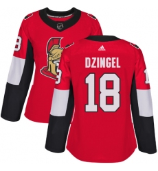 Women's Adidas Ottawa Senators #18 Ryan Dzingel Premier Red Home NHL Jersey