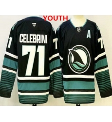 Youth san jose sharks #71 macklin celebrini black authentic jersey