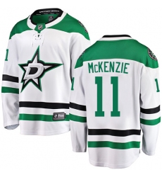Men's Dallas Stars #11 Curtis McKenzie Authentic White Away Fanatics Branded Breakaway NHL Jersey