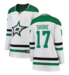 Women's Dallas Stars #17 Devin Shore Authentic White Away Fanatics Branded Breakaway NHL Jersey