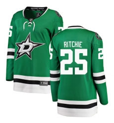 Women's Dallas Stars #25 Brett Ritchie Authentic Green Home Fanatics Branded Breakaway NHL Jersey