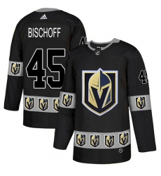 Men's Adidas Vegas Golden Knights #45 Jake Bischoff Authentic Black Team Logo Fashion NHL Jersey