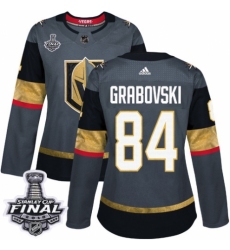Women's Adidas Vegas Golden Knights #84 Mikhail Grabovski Authentic Gray Home 2018 Stanley Cup Final NHL Jersey