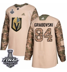 Youth Adidas Vegas Golden Knights #84 Mikhail Grabovski Authentic Camo Veterans Day Practice 2018 Stanley Cup Final NHL Jersey