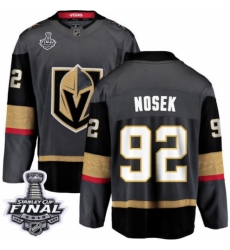 Youth Vegas Golden Knights #92 Tomas Nosek Authentic Black Home Fanatics Branded Breakaway 2018 Stanley Cup Final NHL Jersey