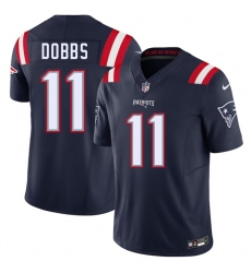 Men's New England Patriots #11 Joshua Dobbs Navy 2025 F.U.S.E. Vapor Limited Football Stitched Jersey