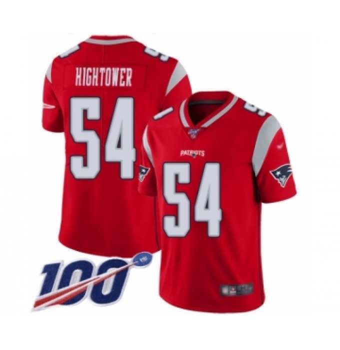 Men's New England Patriots #54 Dont'a Hightower Limited Red Inverted Legend 100th Season Football Jersey