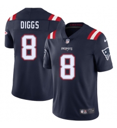 Men's New England Patriots #8 Stefon Diggs Navy 2025 Vapor Limited Football Stitched Jersey
