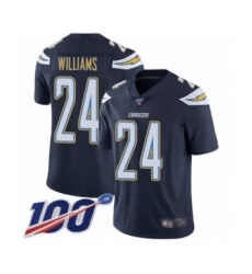 Men's Los Angeles Chargers #24 Trevor Williams Navy Blue Team Color Vapor Untouchable Limited Player 100th Season Football Jersey