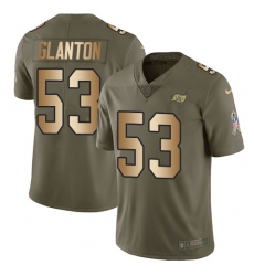 Men's Nike Tampa Bay Buccaneers #53 Adarius Glanton Limited Olive/Gold 2017 Salute to Service NFL Jersey