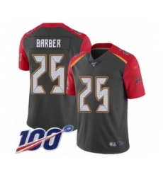 Men's Tampa Bay Buccaneers #25 Peyton Barber Limited Gray Inverted Legend 100th Season Football Jersey