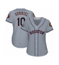 Women's Houston Astros #10 Yuli Gurriel Authentic Grey Road Cool Base 2019 World Series Bound Baseball Jersey