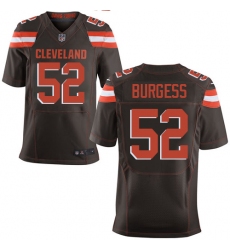 Men's Nike Cleveland Browns #52 James Burgess Elite Brown Team Color NFL Jersey