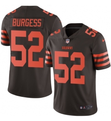 Men's Nike Cleveland Browns #52 James Burgess Limited Brown Rush Vapor Untouchable NFL Jersey