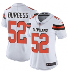 Women's Nike Cleveland Browns #52 James Burgess White Vapor Untouchable Limited Player NFL Jersey