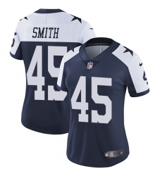 Women's Nike Dallas Cowboys #45 Rod Smith Navy Blue Throwback Alternate Vapor Untouchable Limited Player NFL Jersey