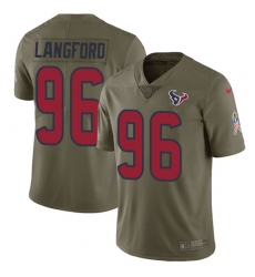 Men's Nike Houston Texans #96 Kendall Langford Limited Olive 2017 Salute to Service NFL Jersey