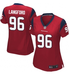Women's Nike Houston Texans #96 Kendall Langford Game Red Alternate NFL Jersey
