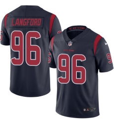 Youth Nike Houston Texans #96 Kendall Langford Limited Navy Blue Rush Vapor Untouchable NFL Jersey