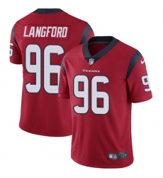 Youth Nike Houston Texans #96 Kendall Langford Red Alternate Vapor Untouchable Limited Player NFL Jersey