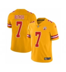 Men's Kansas City Chiefs #7 Harrison Butker Limited Gold Inverted Legend Football Jersey