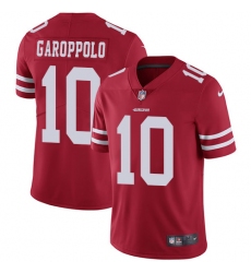 Youth Nike San Francisco 49ers #10 Jimmy Garoppolo Red Team Color Vapor Untouchable Elite Player NFL Jersey