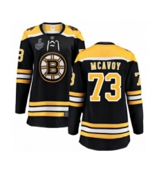 Women's Boston Bruins #73 Charlie McAvoy Authentic Black Home Fanatics Branded Breakaway 2019 Stanley Cup Final Bound Hockey Jersey