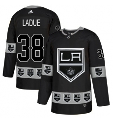 Men's Adidas Los Angeles Kings #38 Paul LaDue Authentic Black Team Logo Fashion NHL Jersey