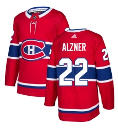 Youth Adidas Montreal Canadiens #22 Karl Alzner Authentic Red Home NHL Jersey