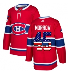 Youth Adidas Montreal Canadiens #45 Joe Morrow Authentic Red USA Flag Fashion NHL Jersey