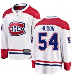 Men's Montreal Canadiens #54 Charles Hudon Authentic White Away Fanatics Branded Breakaway NHL Jersey