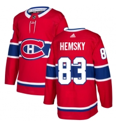 Men's Adidas Montreal Canadiens #83 Ales Hemsky Premier Red Home NHL Jersey