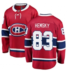 Men's Montreal Canadiens #83 Ales Hemsky Authentic Red Home Fanatics Branded Breakaway NHL Jersey
