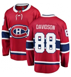 Youth Montreal Canadiens #88 Brandon Davidson Authentic Red Home Fanatics Branded Breakaway NHL Jersey