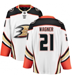Men's Anaheim Ducks #21 Chris Wagner Fanatics Branded White Away Breakaway NHL Jersey