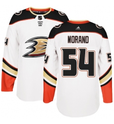 Men's Adidas Anaheim Ducks #54 Antoine Morand Authentic White Away NHL Jersey
