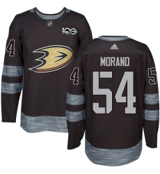 Men's Adidas Anaheim Ducks #54 Antoine Morand Premier Black 1917-2017 100th Anniversary NHL Jersey