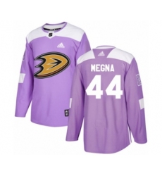 Men's Adidas Anaheim Ducks #44 Jaycob Megna Authentic Purple Fights Cancer Practice NHL Jersey
