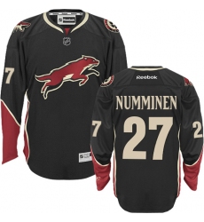 Women's Reebok Arizona Coyotes #27 Teppo Numminen Authentic Black Third NHL Jersey