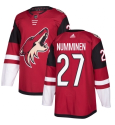 Youth Adidas Arizona Coyotes #27 Teppo Numminen Premier Burgundy Red Home NHL Jersey