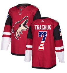 Men's Adidas Arizona Coyotes #7 Keith Tkachuk Authentic Red USA Flag Fashion NHL Jersey